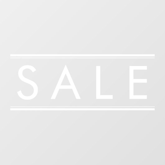 Eenvoudige witte SALE Korting op winkel Promo Raamsticker (Vel)