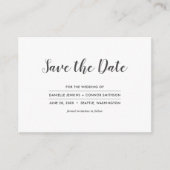 Eenvoudige witte Save the Date met bruiloftwebsite Informatiekaartje (Voorkant)