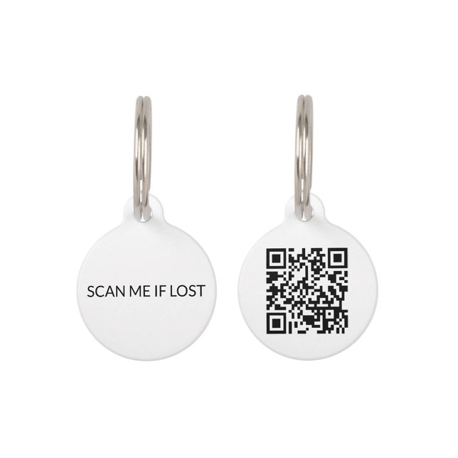 Eenvoudige witte scanbare aangepaste QR Code hond  Huisdierpenning (Creator heeft geüpload)