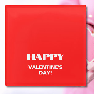 Eenvoudige witte schone gelukkige Valentijnsdag    Glazen Onderzetter