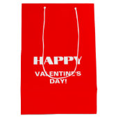 Eenvoudige witte schone gelukkige Valentijnsdag |  Medium Cadeauzakje (Achterkant)