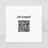 Eenvoudige Witte Schone Professionele Naam QR-code Vierkante Visitekaartje (Achterkant)