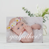 Eenvoudige witte script godfather voorstel foto kaart (Staand voorkant)