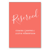 Eenvoudige witte scripttekst modern koraal gereser kaart (Achterkant)