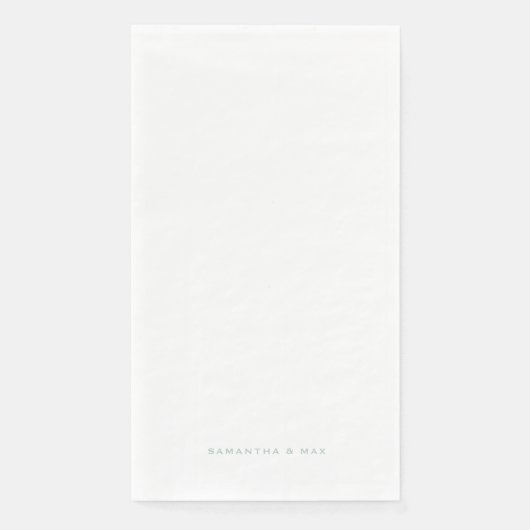 Eenvoudige witte seafoam Couple Names Modern Guest Servet (Voorkant)
