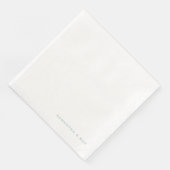Eenvoudige witte seafoam Coupure Names Dinner Servet (Hoek)