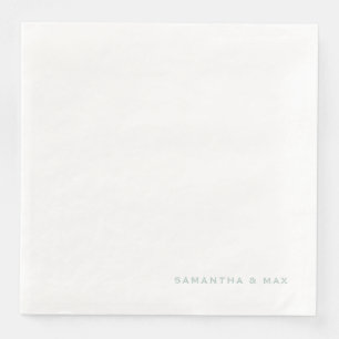 Eenvoudige witte seafoam Coupure Names Dinner Servet