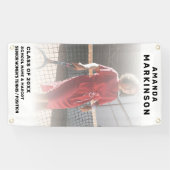 Eenvoudige Witte Senior Tennisser Outdoor Banner (Horizontaal)