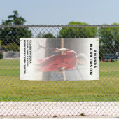 Eenvoudige Witte Senior Tennisser Outdoor Banner (Insitu)