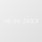 Eenvoudige Witte Serif Numerieke Datum Trouwen Raamsticker (Vel)