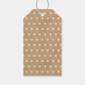 Eenvoudige witte Stippen op Faux Rustic Brown Kraf Cadeaulabel (Achterkant)