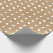 Eenvoudige witte Stippen op Faux Rustic Brown Kraf Cadeaupapier (Hoek)