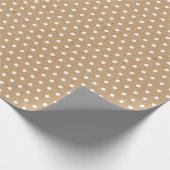 Eenvoudige witte Stippen op Faux Rustic Brown Kraf Cadeaupapier (Hoek)