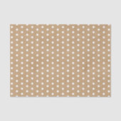 Eenvoudige witte Stippen op Faux Rustic Brown Kraf Tissuepapier (Voorkant)