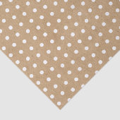 Eenvoudige witte Stippen op Faux Rustic Brown Kraf Tissuepapier (Detail)