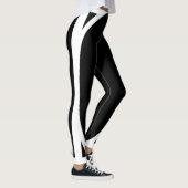 Eenvoudige witte strepen met Jouw naam op Basic Bl Leggings (Rechts)