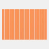 Eenvoudige witte strepen op Oranje achtergrond Inpakpapier Vel (Voorkant 3)
