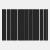 Eenvoudige witte strepen op zwarte achtergrond inpakpapier vel (Voorkant 2)