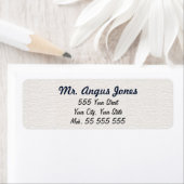 Eenvoudige Witte Structuur Blauwe Naam Etiket (Insitu)