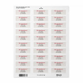 Eenvoudige Witte Structuur Rode Naam Etiket (Full Sheet)
