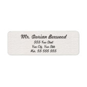 Eenvoudige Witte Structuur Zwarte Naam Etiket (Voorkant)