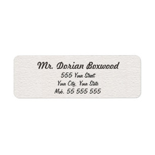 Eenvoudige Witte Structuur Zwarte Naam Etiket