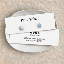 Eenvoudige witte stud earring display mini visitekaartjes