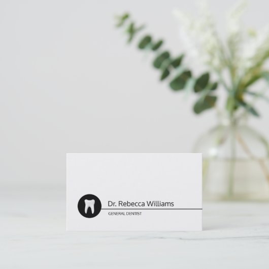 Eenvoudige Witte Tand Tandheelkundige Verzorging T Visitekaartje (Staand voorkant)