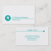 Eenvoudige Witte Tand Tandheelkundige Zorg Tandart Visitekaartje (Voorkant / Achterkant)