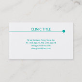 Eenvoudige Witte Tand Tandheelkundige Zorg Tandart Visitekaartje (Achterkant)