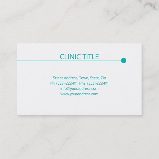 Eenvoudige Witte Tand Tandheelkundige Zorg Tandart Visitekaartje (Achterkant)