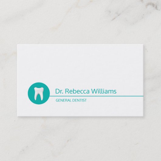 Eenvoudige Witte Tand Tandheelkundige Zorg Tandart Visitekaartje (Voorkant)