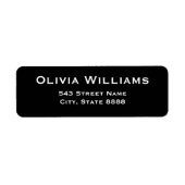 Eenvoudige witte tekst in elegant zwart aanpassen etiket (Voorkant)