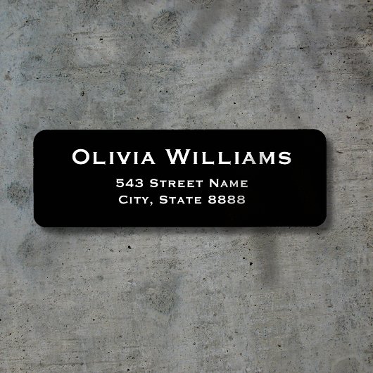 Eenvoudige witte tekst in elegant zwart aanpassen etiket