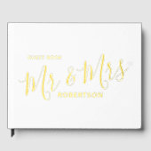 Eenvoudige witte tekst kleine hart aangepaste brui gastenboek (Voorkant)