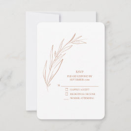 Eenvoudige witte Terra Cotta bruiloft RSVP Kaartje