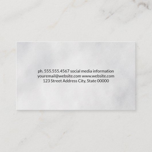 Eenvoudige witte textuur visitekaartje (Achterkant)