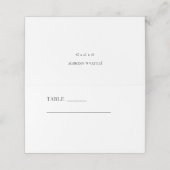 Eenvoudige witte trendy bruiloft plaatskaartje (Buitenkant ongevouwen)