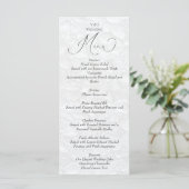 Eenvoudige witte trouwmenu menu (Staand voorkant)