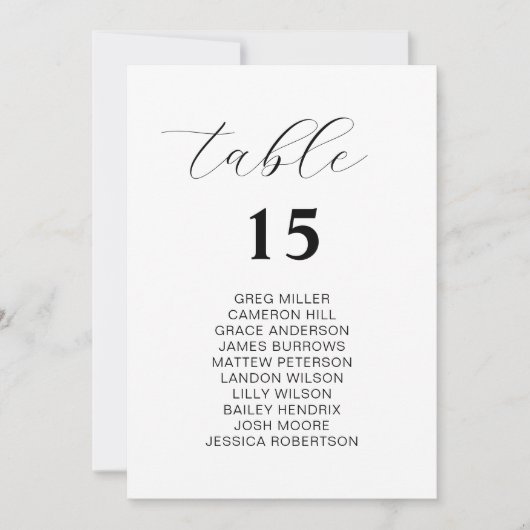 Eenvoudige Witte Trouwstoelindeling Kaarten (Voorkant)