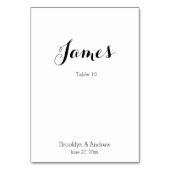 Eenvoudige Witte Trouwtafelkaarten Plaatskaarten Kaart (Achterkant)