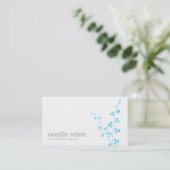 Eenvoudige witte Turquoise Branch Salon en Spa Visitekaartje (Staand voorkant)