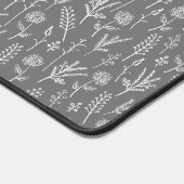 Eenvoudige witte twijgen op grijs monogram bureaumat (Hoek)