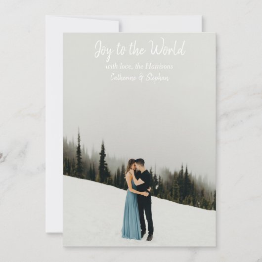 Eenvoudige witte typografie Moderne Kerst Kaart (Voorkant)