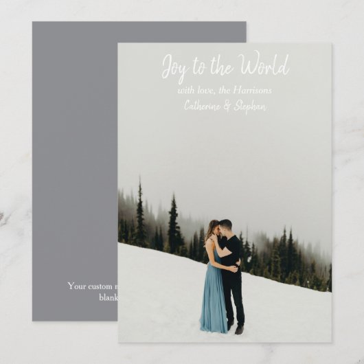 Eenvoudige witte typografie Moderne Kerst Kaart (Voorkant / Achterkant)