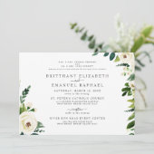 Eenvoudige Witte Uitnodiging voor Huwelijk met Bei (Staand voorkant)