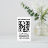 Eenvoudige, witte verticale qr-code reinigen visitekaartje (Staand voorkant)