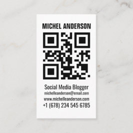 Eenvoudige, witte verticale qr-code reinigen visitekaartje