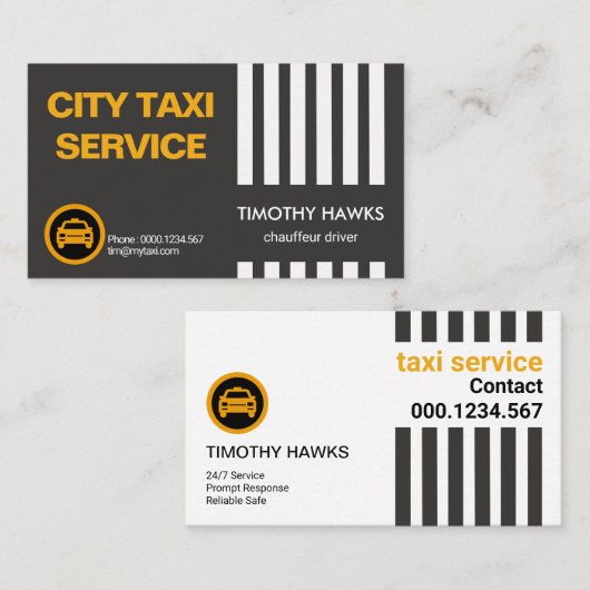 Eenvoudige witte verticale routekaart Taxi vervoer Visitekaartje (Voorkant / Achterkant)