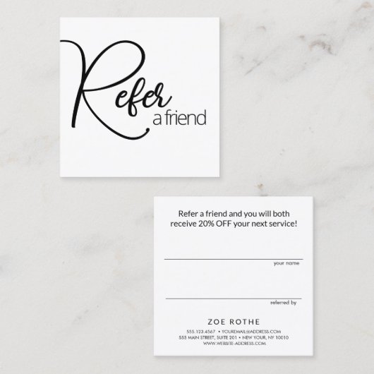 Eenvoudige Witte Verwijs een Kaart van de Verwijzi (Voorkant / Achterkant)